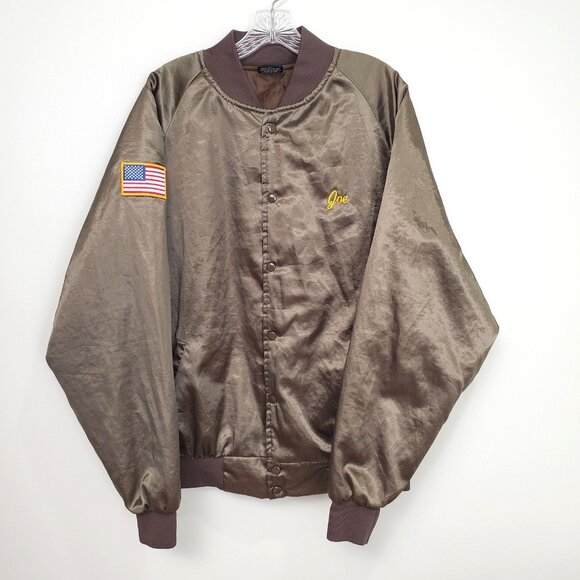Vintage Satin Bomber Jacket Size 2XL Americas Finest USA Veteran VFW Color Guard - Picture 3 of 13